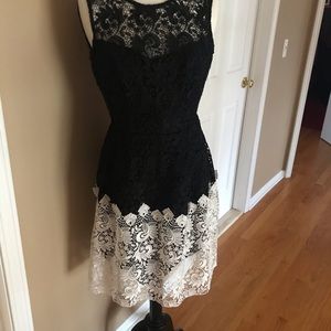 Lace black and white size 6 sleeveless dress